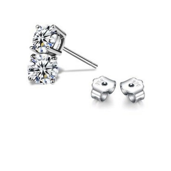 NEW CZ Stud Earrings Studs STERLING SILVER 925 5mm - Picture 2 of 6